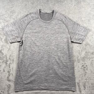 Lululemon Metal Vent Tech Short Sleeve Shirt Men's Size L Grey Slate White
